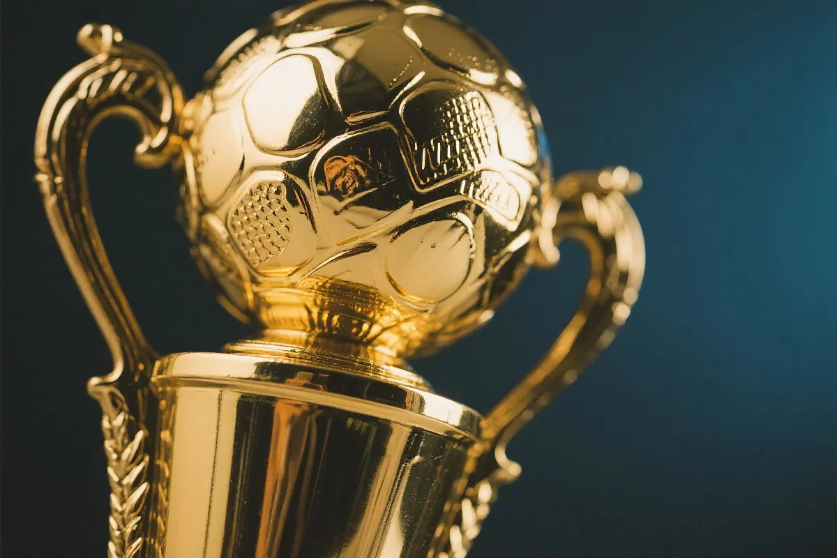 欧冠奖杯与赛场氛围
